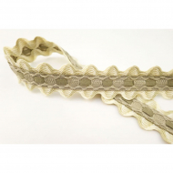 114062_Тесьма декоративная, 24 мм, двойной вьюнок с лентой, серо-бежевая 114062_Тесьма декоративная, 24 мм, двойной вьюнок с лентой, серо-бежевая