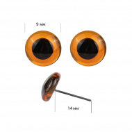 Глаза стеклянные 9мм TBY цв. коричневый Глаза стеклянные 9мм TBY цв. коричневый